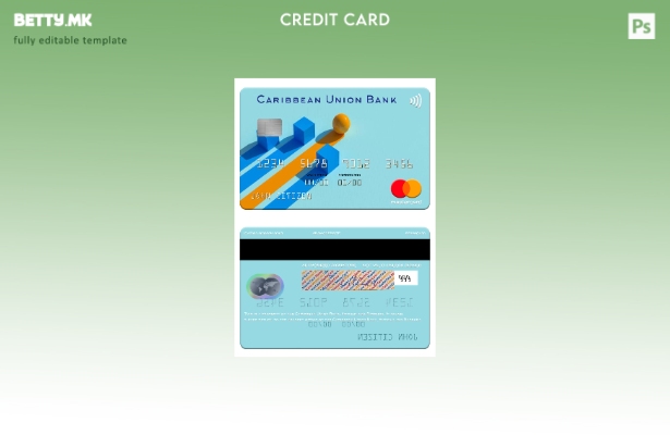 Модерен стил Шаблон за мастер картички на Карибите Унија банка Антигва и Барбуда